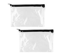 wellrun 2PCS Clear Pencil Case for Exams,Transparent PVC Pencil Pouch with Zipper,Waterproof Storage Bag for Stationery,Toiletries,Cosmetics,Travel,Office