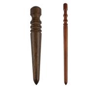 Wellrun 2pcs Leather Edge Burnishing Tools,Round Head and Slim Stick Ebony Wood Burnisher Bits for Polishing Leather Belts Bags Shoes Saddles Hand Craft DIY Leatherworking