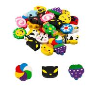 Wellrun 30 Pcs Colourful Cartoon Erasers,Cute Novelty Rubber Erasers for Party Favours,Classroom Rewards,Office Supply,Mini Pencil Marks Eraser for Students and Home Use
