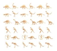 wellrun 36 Pcs Dinosaur Bones Plastic Skeletons,12 Styles Mini Dinosaur Figures Fossil Toy for Party Favor,Science Play,Dino Sand Dig,Cake Topper,Educational Collection
