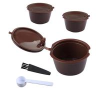 Wellrun 3pcs Coffee Capsule for Dolce Gusto,Reusable Coffee Capsules Pods with 1 Spoon and 1 Cleaning Brush,for Home and Office Use