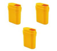 Wellrun 3pcs Yellow Travel Sharps Bins,0.2L Compact Portable Disposal Containers for Needles,Blood Lancets,and Test Strips,Small Leak-Proof Reusable Sharps Boxes for Daily Use