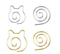 Wellrun 4 Pcs Spiral Cable Knitting Needles for Yarn,Cat Ears Metal Circular Cable Needle for Shawls Sweaters Scarves Hats,Knitting Tool for Easy Stitch Holding and Weaving