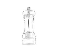 Wellrun 5 Inch Transparent Acrylic Pepper Grinder,Adjustable Coarseness Mill,Refillable Manual GrindingTool for Salt,Spices
