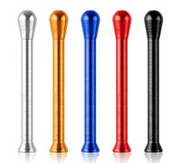 Wellrun 5 Pack Metal Straw,Lightweight Pipe,Multi-Color Portable Aluminium Alloy Draw Tube for Small Granules,Salt,Spices,Travel Carry Dispenser (Red,Gold,Blue,Black,Silver)