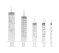 Wellrun 5pcs Reusable Plastic Syringe,No Needle Liquid Measuring Syringe Tools with Cap for Pets Labs Animal Dispensing Watering(1ml 3ml 5ml 10ml 20ml)