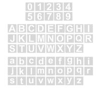 Wellrun 62 Pcs Letter Stencils,4 Inch Alphabet Number Stencils, Washable Reusable Plastic Letter Number Templates for Painting on Wood,Wall,Fabric,Craft DIY Drawing,Signage & Chalkboard Art