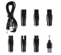 Wellrun 8pcs Universal Electric Shaver Charger Kit,5V USB Charging Cable with Adapter Heads,Power Adapter Set for Shavers,Beard Trimmers