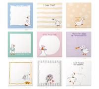 Wellrun 9Pcs Cute Silly Goose Sticky Notes,Funny Animal Memo Pads,3x3 Inch Humorous Post It Notes for Office Desk Organiser,Study Planning,Home Reminder