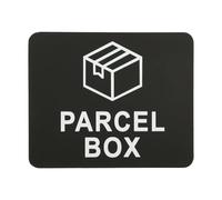 Wellrun Acrylic Parcel Box Sign,11 x 9cm Self-Adhesive Delivery Notice, Waterproof Parcel Drop Box Label for Office & Home,Prevent Lost Packages(Black)
