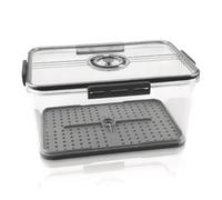 wellrun Airtight Bread Storage Container with Time Recording Dial,Large Plastic Bread Box for Kitchen Countertop,Fresh Keeper for Bread Loaf Bagel Fruit Vegetable,Fridge Organizer with Air Valve