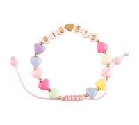 wellrun Big Sister Bracelet,Adjustable Rainbow Wristband with a Card Letter Beads,Stretch Accessories,Meaningful Keepsake for Birthday,Anniversaries(Style B)
