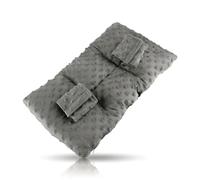 Wellrun Car Seatbelt Pillow for Post Surgery Recovery,Abdominal Protector Pad with Pocket for Hot or Cold Pack,Soft Grey Cushion for Ostomy,Hysterectomy,Mastectomy,C-Section,Chemo Port
