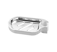 Wellrun Clip-on Shower Rail Soap Holder,Adjustable Bathroom Soaps Dish,ABS Soaps Tray with Drainage,Easy Install Soap Holder for 22mm Round Shower Pole