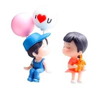 wellrun Couple Balloon Figures Car Dashboard Ornament,Cute Cartoon Kiss Couple Balloon Dolls Interior Decoration,Mini Figurines for Car Truck Office Home Desk Accessories