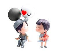 wellrun Couple Balloon Figures Car Dashboard Ornament,Cute Cartoon Kiss Couple Balloon Dolls Interior Decoration,Mini Figurines for Car Truck Office Home Desk Accessories