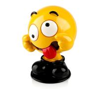 wellrun Funny Car Bobblehead Figurine,Cute Yellow Emoji Nodding Head Doll for Dashboard Decor,Creative Shaking Toy Ornament for Office Desk,Bedroom,Living Room Shelf