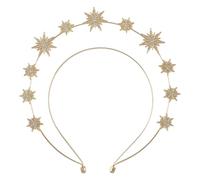 Wellrun Gold Halo Headband,Double Layer Astrology Hairband,StarRhinestone Goddess Crown Hair Accessories for Women,Bridal Wedding Party Cosplay Tiara,Elegant Glitter Headpiece