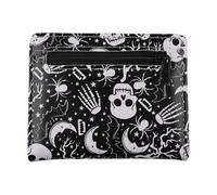 wellrun Gothic Wallet for Women,Stylish Skull Bat Print Purse, Compact Bifold Wallets,Fashionable Alternative Wallet for Everyday Use