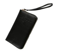 Wellrun Passport Holder Travel Wallet RFID Blocking,PU Leather Travel Document Organizer with Zipped Closure,Passport Cover,Secure Multi Functional Card Folder for Holiday,Airport,Weekend Trips(Black)