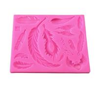 Wellrun Pink Feather Fondant Mold,DIY Silicone Chocolate Mould for Baking,Cake Decorating Tool,4 Feather Shape Slots Mould for Dessert,Jelly,Gum Paste & Craft,Polymer Clay