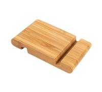 wellrun Portable Bamboo Mobile Phone Stand for Desktop,Double Groove Natural Wooden Tablet Holder,Desk Cell Phone Stand for iPad,All Smartphones