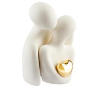 wellrun Romantic Couple Statue,Abstract Sculpture Figurines for Living Room,Couple Hugging Ornament for Wedding,Anniversar,Home Decor(Yellow Heart)