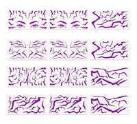 Wellrun Temporary Tattoos,Purple Glow Hunters Neon Body Art Stickers 12PCS