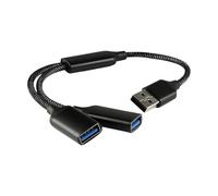 Wellrun USB Splitter 2 Port Male to Dual Female Adapter,USB Extension Hub,Portable Double Port Converter for Laptops& TV & Keyboards & PS4/PS5,Printers