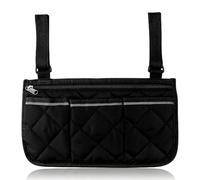 Wellrun Wheelchair Armrest Storage Bag Waterproof,Universal Side Pouch with Reflective Strip for Wheelchair Walker Rollator Scooter,Multifunctional Pockets for Phone Keys Medicine