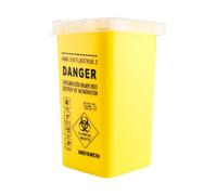 Wellrun Yellow Portable Sharps Bin 1L,Needle Disposal Container,Safe Sharp Object Storage Box,Secure Locking Lid for Travel,Work,Home Use