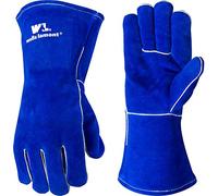 Wells Lamont 1056M Blue Lined Leather Welding Gloves, Medium