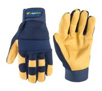 WELLS LAMONT Men's Leather Palm Work Gloves | Heavy Duty, Form Fitting for Improved Dexterity | Made with Water-Resistant HydraHyde, Large (3207L)