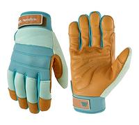 WELLS LAMONT Women's HydraHyde Water-Resistant Leather Palm Hybrid Work Gardening Gloves, Small 3250