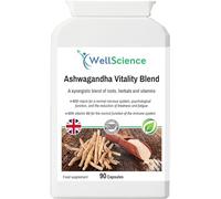 WellScience Ashwagandha Vitality Blend - Boosts Energy, Reduces Stress, Enhances Cognitive Function & Immune Support | Herbal Supplement with Rhodiola Rosea, Reishi Mushroom & Turmeric
