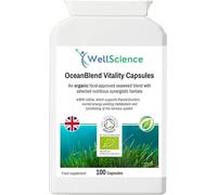 Wellscience OceanBlend Vitality Capsules - Organic Seaweed Supplement for Thyroid Function, Energy Metabolism & Cognitive Health | Vegan, Iodine-Rich