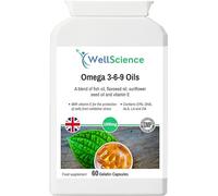 WellScience Omega 3-6-9 Oils - 1000mg - Supports Heart Health, Brain Function, Vision, Cholesterol Levels, and Protects Against Oxidative Stress - Fish, Flaxseed, and Sunflower Oils with Vitamin E