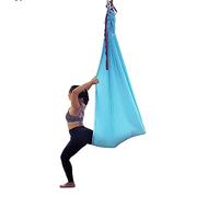 WELLSEM Deluxe L:5.5 Yards W:3 Yard Yoga Flying Swing Aerial Yoga Hammock Silk Fabric for Yoga Anti-gravity Pilates (Sky blue)