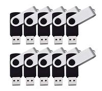 WELLSENN 20pcs 128MB USB 2.0 Flash Drives - Black (128MB, 20PCS)
