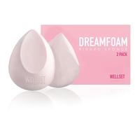 WELLSET Dreamfoam Makeup Sponge Precision Ridge 2pcs - Expanding & Ultra-Soft Blender for Flawless, Targeted Coverage - Perfect for Under-Eye & Contouring