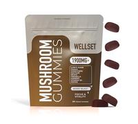 WELLSET Mushroom Gummies 8-in-1 Complex | Lion's Mane, Reishi, Cordyceps, Chaga, Maitake & Tremella - Natural Flavour | 60 Vegan Gummies | Mushroom Supplement for Focus, Energy & Immunity