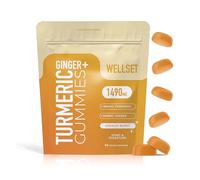 WELLSET Turmeric & Ginger Gummies 1490mg - 60 Gummies | Supports Healthy Joints & Digestion | 1 Month Supply | for Men and Women