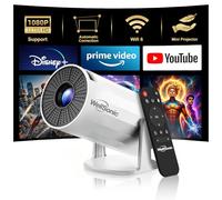 WellSonic 4K Compatible Mini Projector Portable 200 Ansi Outdoor Home Projector with WiFi 6 & 5.2 Bluetooth, Auto Keystone Correction, 180° Rotation, Support HDMI USB PC