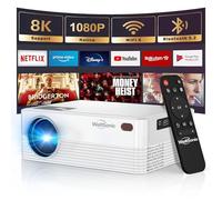 WellSonic Mini Projector with WiFi and Bluetooth, 1080P Portable Movie Projector Built-in Speaker, 400ASIN, 5W Speaker, Auto Keystone, 30-200" Screen Smart Projector for Home, Bedroom, Outdoor