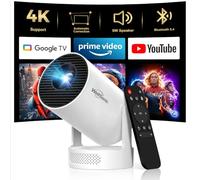 WellSonic Mini Projector with Wifi and Bluetooth, 4K Portable Projector with 5W Speaker, Auto Vertical Keystone&180°Rotatable, 200Ansi Moive Proyector for Outdoor Bedroom