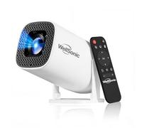 WellSonic Mini Projector with Wifi and Bluetooth, 4K Protable Smart Projector Build-in Android 14, 130" Screen Auto Keystone Movie Projector Compatible with HDMI Phone TV Stick for Bedroom Outdoor