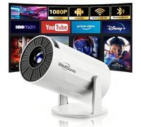 WellSonic Mini Projector with WiFi and Bluetooth, Portable Movie Projector Support 4K, Auto Keystone,210° Rotation, 130'' Screen Smart Projector Compatible with HDMI Phone TV Stick for Bedroom Outdoor