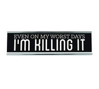 WELLSPRING "I'm Killing It" Acrylic Desk Sign - Witty and Funny Desk Signs for Office, Perfect Office Gifts for Boss & Co Workers - Modern Office Desk Signs - 8x2 Freestanding Funny Desk Sign