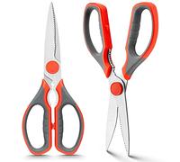 WELLSTAR Heavy Duty Kitchen Scissors, Sharp Kitchen Scissors Multipurpose Utility Stainless Steel Scissor, Kitchen Shears for Chicken,Meat, Vegetables, Herbs, BBQ, Bones, Nuts,2-Piece Set