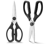 WELLSTAR Heavy Duty Kitchen Scissors, Sharp Kitchen Scissors Multipurpose Utility Stainless Steel Scissor, Kitchen Shears for Chicken,Meat, Vegetables, Herbs, BBQ, Bones, Nuts,2-Piece Set
